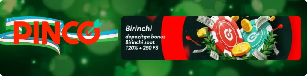 Xush kelibsiz bonusi Pinco